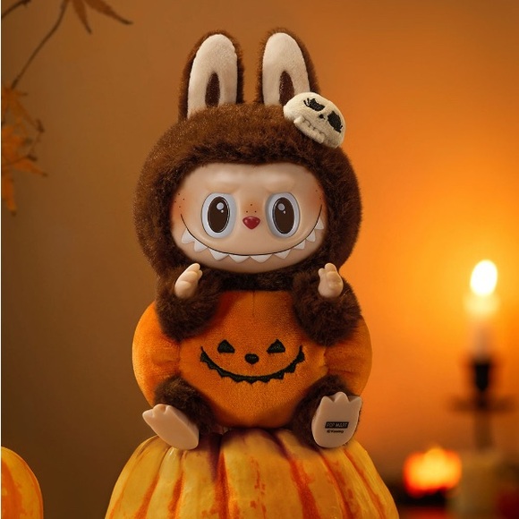POP MART Other - Authentic Pop Mart Labubu Halloween Pumpkin Vinyl Plush Pendant